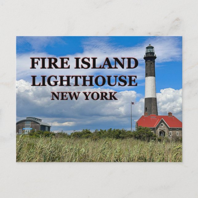 Faro de Fire Island, postal de Nueva York (Anverso)