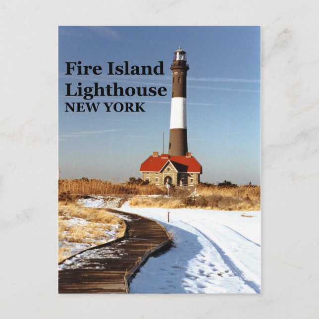 Faro de Fire Island, postal de Nueva York (Anverso)