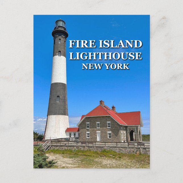 Faro de Fire Island, postal de Nueva York (Anverso)