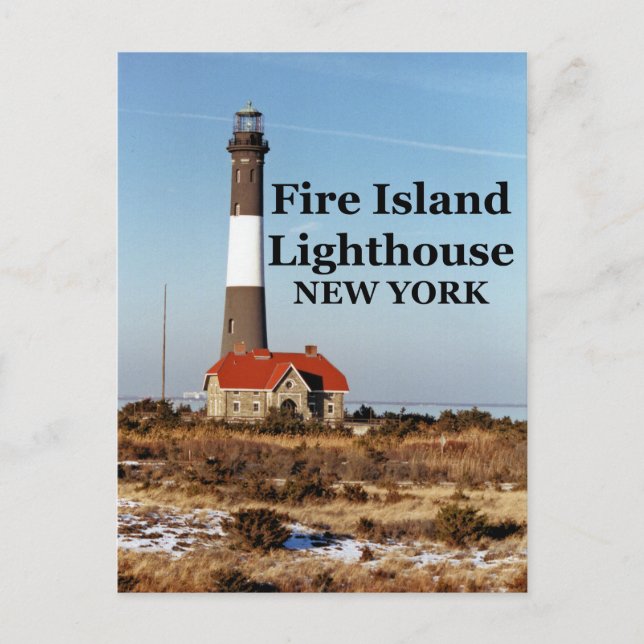 Faro de Fire Island, postal de Nueva York (Anverso)