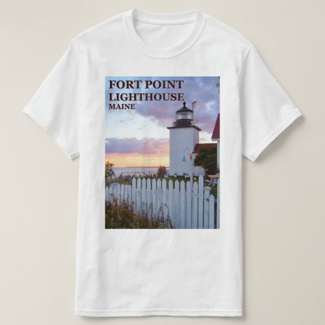 Faro de Fort Point, camiseta Maine (Diseño del anverso)