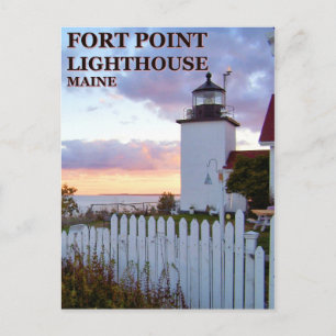 Faro de Fort Point, postal de Maine
