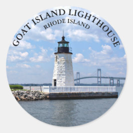 Faro de Goat Island Rhode Island Pegatinas redondo