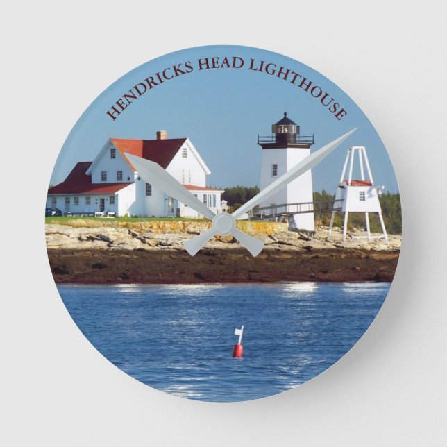 Faro de Hendricks Head, reloj de pared Maine (Anverso)