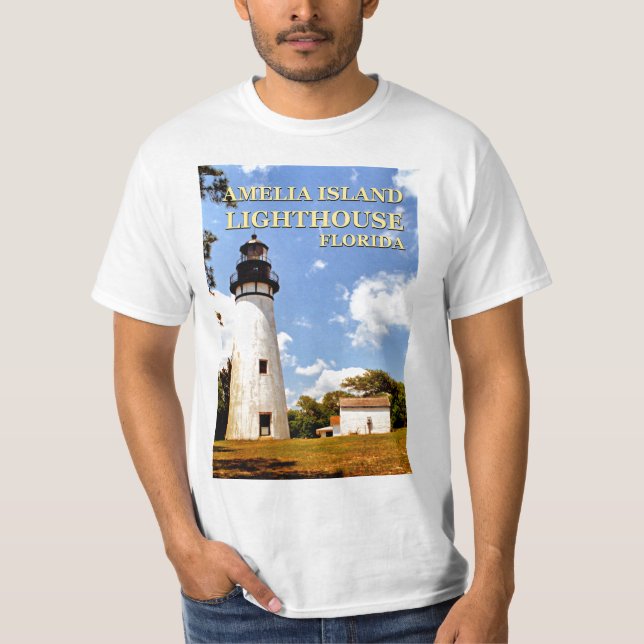 Faro de la isla de Amelia, camiseta de Florida (Anverso)