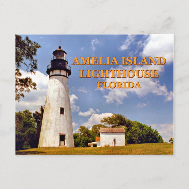 Faro de la isla de Amelia, postal de Florida (Anverso)