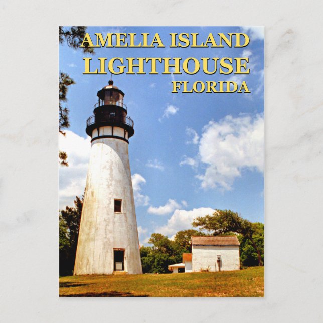 Faro de la isla de Amelia, postal de Florida (Anverso)
