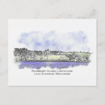 Faro de la isla de frambuesa 2024 postal