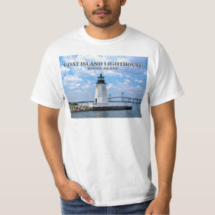 Faro de la isla de la cabra, camiseta de Rhode Isl