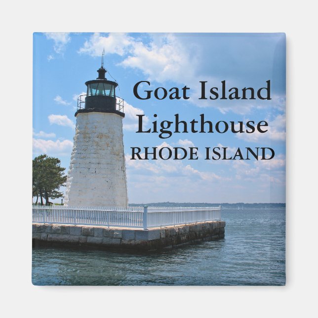Faro de la isla de la cabra, imán de Rhode Island (Frente)