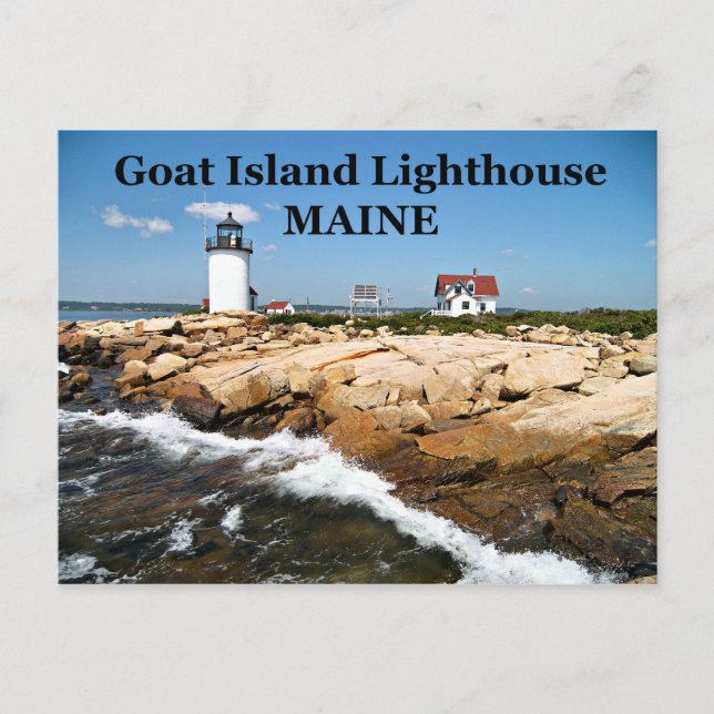 Faro de la isla de la cabra, postal de Maine (Anverso)
