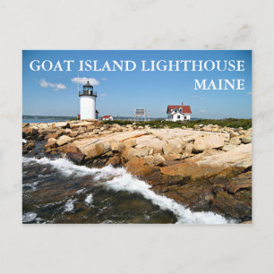 Faro de la isla de la cabra, postal de Maine