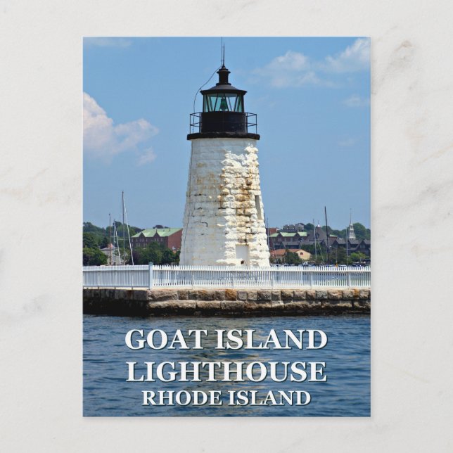 Faro de la isla de la cabra, postal de Rhode Islan (Anverso)