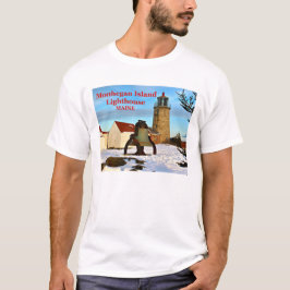 Faro de la isla de Monhegan, camiseta de Maine