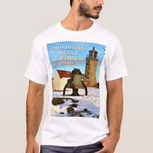 Faro de la isla de Monhegan, camiseta de Maine