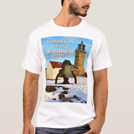 Faro de la isla de Monhegan, camiseta de Maine