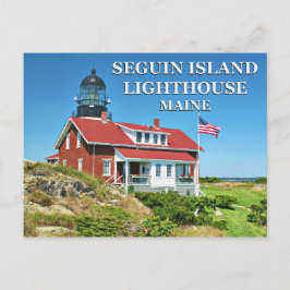 Faro de la isla de Seguin, postal Maine
