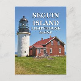 Faro de la isla de Seguin, postal Maine