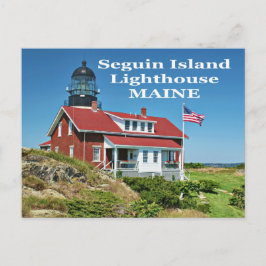 Faro de la isla de Seguin, postal Maine