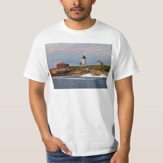 Faro de la isla del gran pato, camiseta de Maine (Anverso)