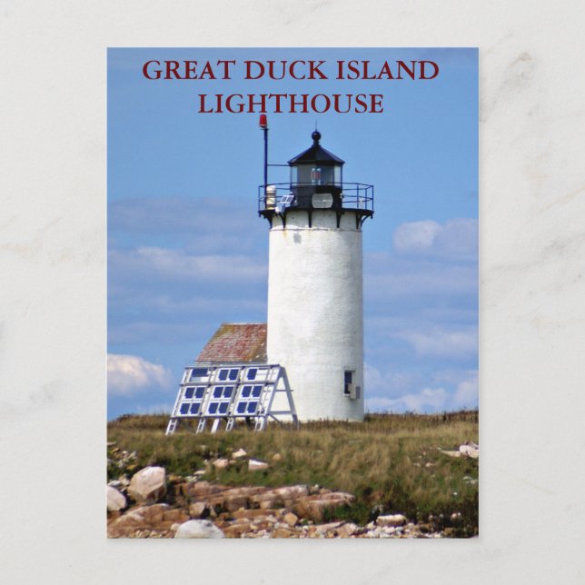 Faro de la isla del gran pato, postal principal (Anverso)