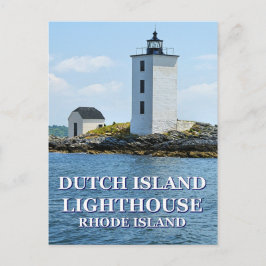Faro de la isla holandesa, postal de Rhode Island