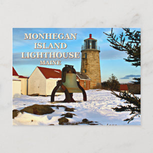 Faro de la isla Monhegan, postal Maine