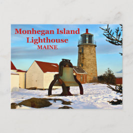 Faro de la isla Monhegan, postal Maine