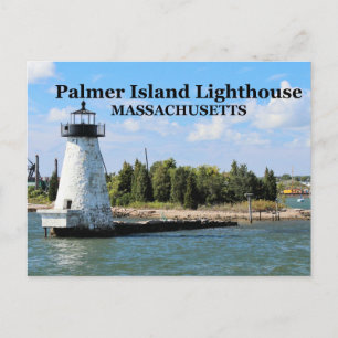 Faro de la isla Palmer, postal de Massachusetts