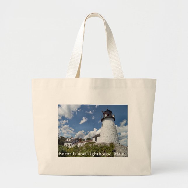 Faro de la isla quemada, bolsa de Maine Tote (Frente)