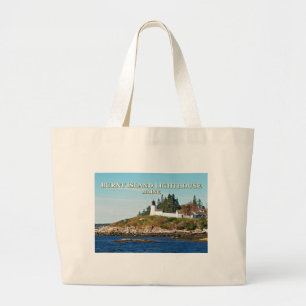 Faro de la isla quemada, bolsa de Maine Tote