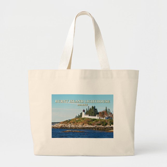 Faro de la isla quemada, bolsa de Maine Tote (Frente)
