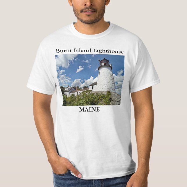 Faro de la isla quemada, camiseta de Maine (Anverso)