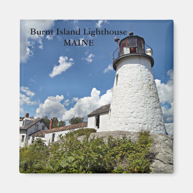 Faro de la isla quemada, imán Maine (Frente)