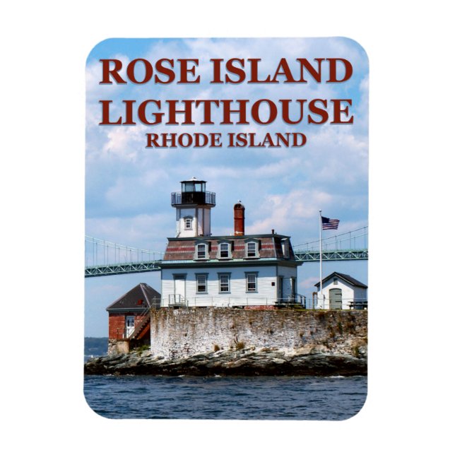 Faro de la isla Rosa, imán Flexi de Rhode Island (Vertical)