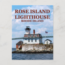 Faro de la isla Rosa, postal de Rhode Island