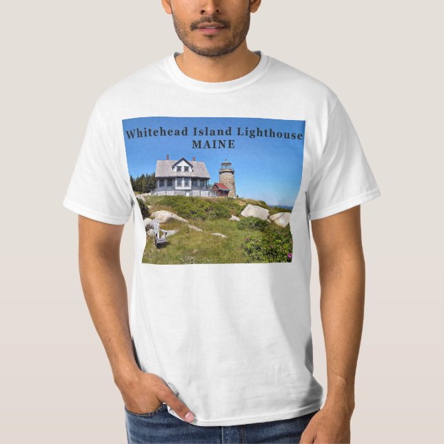 Faro de la isla Whitehead, camiseta Maine (Anverso)