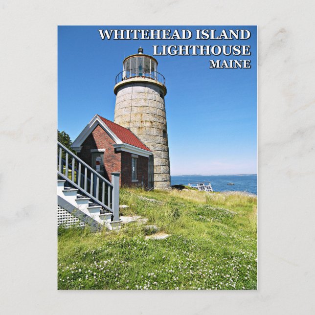 Faro de la isla Whitehead, postal de Maine (Anverso)