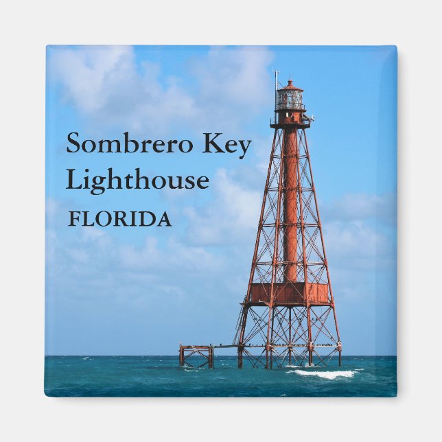 Faro de la Llave Sombrero, imán de Florida (Frente)