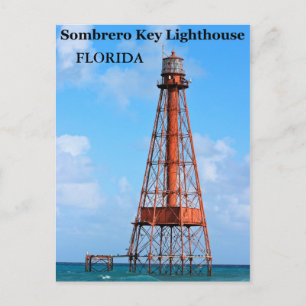 Faro de la Llave Sombrero, postal de Florida