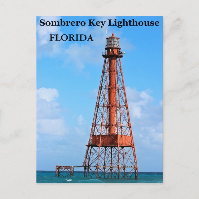 Faro de la Llave Sombrero, postal de Florida (Anverso)
