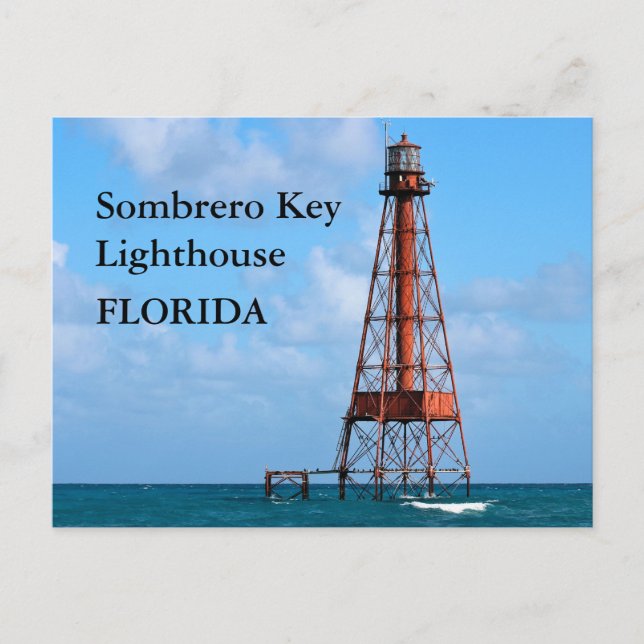 Faro de la Llave Sombrero, postal de Florida (Anverso)
