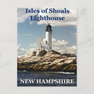 Faro de las islas de Shoals, postal de New Hampshi