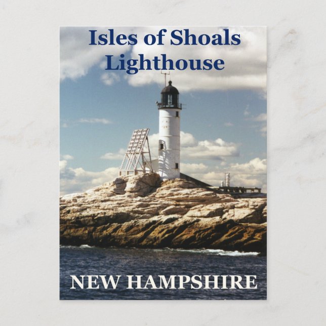 Faro de las islas de Shoals, postal de New Hampshi (Anverso)