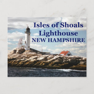 Faro de las islas de Shoals, postal de New Hampshi