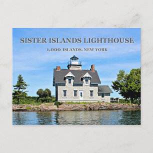 Faro de las islas Hermanas, postal de Nueva York