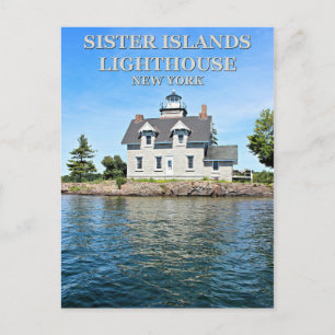 Faro de las islas hermanos, postal de Nueva York