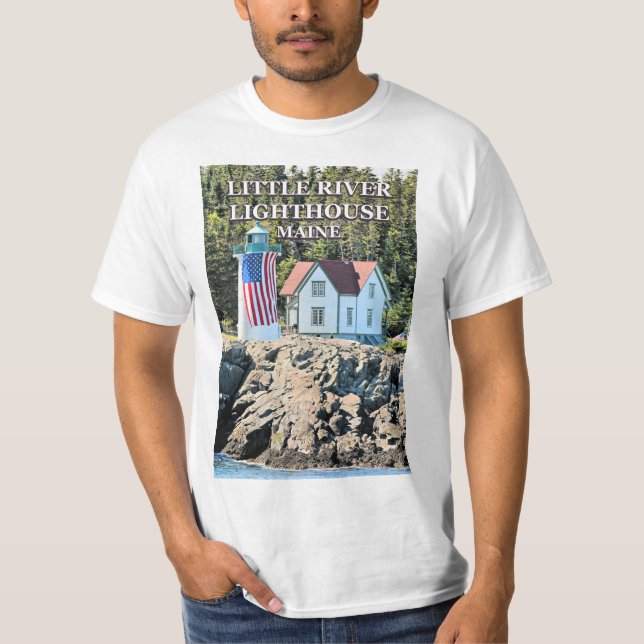 Faro de Little River, camiseta Maine (Anverso)