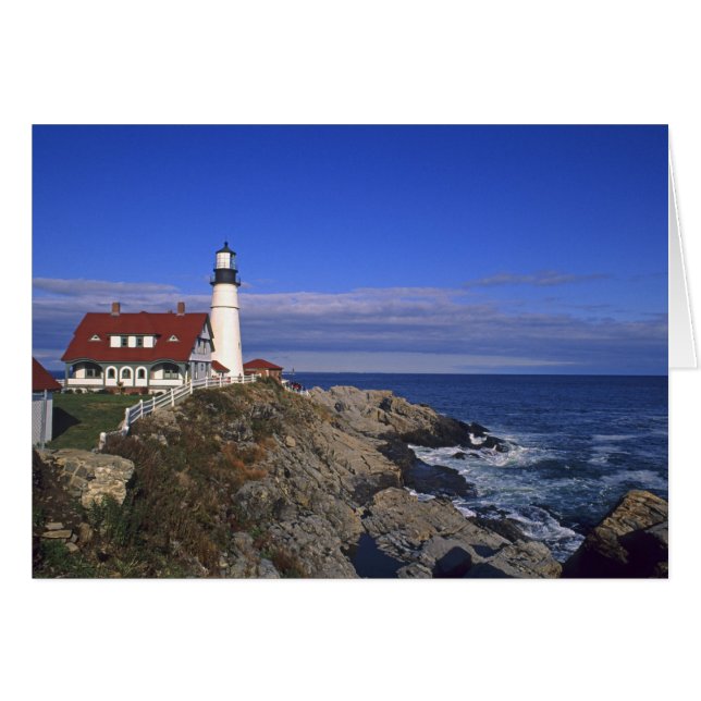 Faro de luz de cabeza de Portland Maine (Anverso (Horizontal))