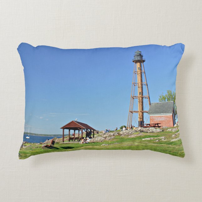 Faro de Marblehead, almohada acento de Massachuset (Anverso)